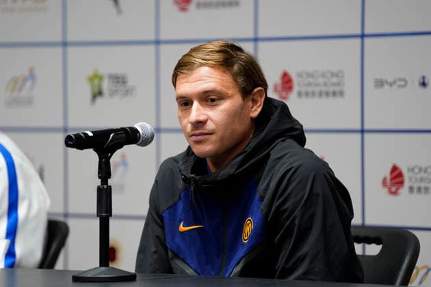 Sport Bilder des Tages HONGKONG-SOCCER FOOTBALL-FEST NicolÃ² Barella of Inter Milan during Pre-Match press conference, PK, Pressekonferenz at Kai Tan Stadium during the Hong Kong Football Festival 2026 in Hong Kong, July 31, 2026. NEXPHER Vernon Yuen HONG KONG