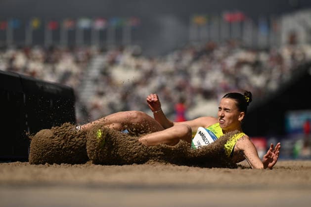 COM26 ATHLETICS, Delta Amidzovski of Australia competes in the Women s Long Jump Qualifying during the Glasgow 2026 Commonwealth Games at Scotstoun Stadium in Glasgow, Scotland, Friday, July 31, 2026. ( NO ARCHIVING, EDITORIAL USE ONLY Glasgow United Kingdom  Copyright: xJOELxCARRETTx 20260731175408648590