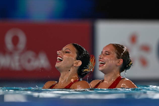 France, Paris, Centre Aquatique Olympique Metropole du Grand Paris, 31.07.2026, European Aquatics Championships Artistic Swimming - Day 1 - Duet Free Preliminary, Catherine Kunin and Aya Mazor of Israel Photo by Eibner Pressefoto Tino Henschel European Aquatics Championships Artistic Swimming - Day 1 - Duet Free Preliminary Paris *** France, Paris, Centre Aquatique Olympique Metropole du Grand Paris, July 31, 2026, European Aquatics Championships, Artistic Swimming, Day 1, Duet Free Preliminary, Catherine Kunin and Aya Mazor of Israel. Photo by Eibner Pressefoto, Tino Henschel. European Aquatics Championships, Artistic Swimming, Day 1, Duet Free Preliminary, Paris Copyright: xEibnerxPressefotox