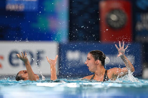 France, Paris, Centre Aquatique Olympique Metropole du Grand Paris, 31.07.2026, European Aquatics Championships Artistic Swimming - Day 1 - Duet Free Preliminary, Anna Maria Alexandri and Eirini Marina Alexandri of Greece Photo by Eibner Pressefoto Tino Henschel European Aquatics Championships Artistic Swimming - Day 1 - Duet Free Preliminary Paris *** France, Paris, Centre Aquatique Olympique Metropole du Grand Paris, July 31, 2026, European Aquatics Championships, Artistic Swimming, Day 1, Duet Free Preliminary, Anna Maria Alexandri and Eirini Marina Alexandri of Greece Photo by Eibner Pressefoto Tino Henschel European Aquatics Championships Artistic Swimming Day 1 Duet Free Preliminary Paris Copyright: xEibnerxPressefotox