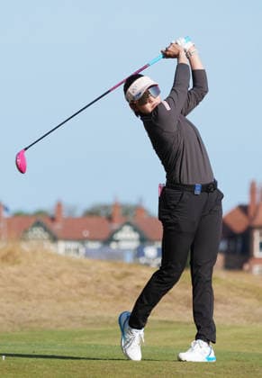 Golf: Women s British Open Chisato Iwai of Japan hits off the third tee during the second round of the Women s British Open golf tournament on July 31, 2026, at Royal Lytham &amp; St Annes Golf Club in Lytham St Annes, England.  A14AA0005624713P
