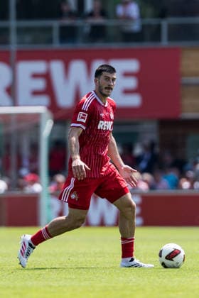 ST. JOHANN IN TIROL, AUSTRIA - JULY 31: Luka Lochoshvili (1. FC Koeln, 24) controls the ball during a friendly game between 1. FC Koeln vs. Hertha BSC Berlin at trainings camp of 1. FC Koeln in Kitzbuehel of season 2026 27 at Koasastadion on July 31, 2026 in St. Johann in Tirol, Austria. Austria Copyright: xSteffiexWunderlx