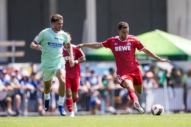 ST. JOHANN IN TIROL, AUSTRIA - JULY 31: Luca Waldschmidt (1. FC Koeln, 7) controls the ball during a friendly game between 1. FC Koeln vs. Hertha BSC Berlin at trainings camp of 1. FC Koeln in Kitzbuehel of season 2026 27 at Koasastadion on July 31, 2026 in St. Johann in Tirol, Austria. Austria Copyright: xSteffiexWunderlx