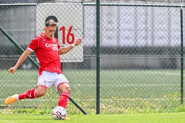 260731 Standard de Liege vs Arminia Bielefeld Casper Nielsen (94) of Standard CL during a friendly soccer game in the preparations ahead of the Jupiler Pro League season 2026 - 2027 between Standard de Liege and Arminia Bielefeld from Germany on July 31 , 2026 in Liege, Belgium. (Photo by Stijn Audooren Isosport) Liege SL16 Football Campus Liege Belgium  Copyright: xIsosportxStijnxAudoorenx