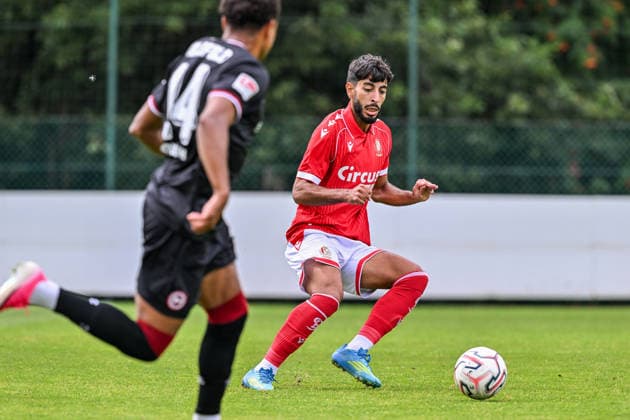 260731 Standard de Liege vs Arminia Bielefeld Rayan Touzghar (84) of Standard CL during a friendly soccer game in the preparations ahead of the Jupiler Pro League season 2026 - 2027 between Standard de Liege and Arminia Bielefeld from Germany on July 31 , 2026 in Liege, Belgium. (Photo by Stijn Audooren Isosport) Liege SL16 Football Campus Liege Belgium  Copyright: xIsosportxStijnxAudoorenx