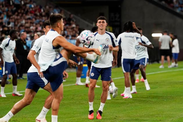 HONGKONG-SOCCER FOOTBALL-FEST Phil Foden of Manchester City during open training at Kai Tan Stadium during the Hong Kong Football Festival 2026 in Hong Kong, July 31, 2026. NEXPHER Vernon Yuen HONG KONG