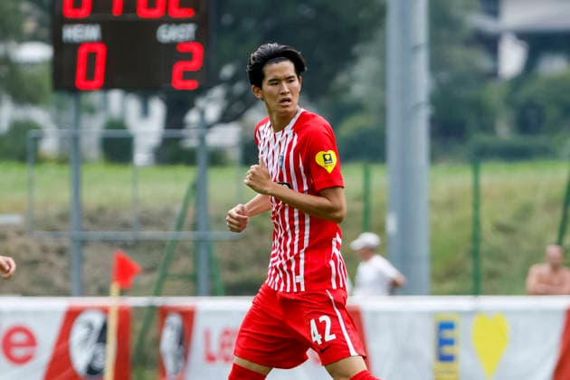 Keisuke Goto (SC Freiburg, 42) , Österreich, Fussball, Testspiel, 2026 2027, vs. , 31.07.2026, Schruns Fussballplatz Österreich *** Keisuke Goto, SC Freiburg, 42, Austria, soccer, friendly match, 2026–2027, vs., July 31, 2026, Schruns Soccer Field, Austria Copyright: xGrantxHubbsx