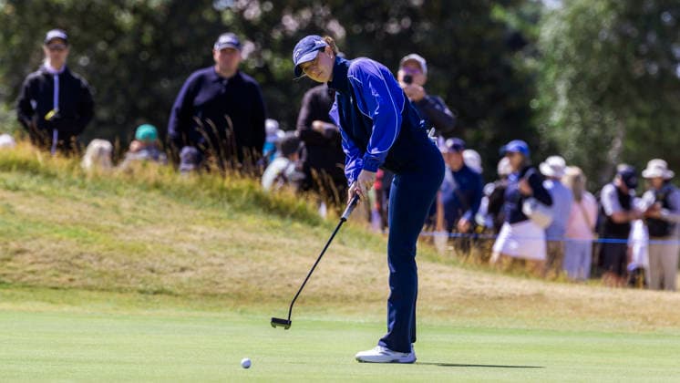 LYTHAM & ST ANNES, ENGLAND 20260730 Linn Grant puttar för birdie pa det fjärde halet under den andra tävlingsdagen av AIG Open pa Royal Lydham & St Annes Golf Club. LANCASHIRE ENGLAND x1019x *** LYTHAM ST ANNES, ENGLAND 20260730 Linn Grant puts for a birdie on the fourth hole during the second day of competition at the AIG Open at Royal Lytham St Annes Golf Club, LANCASHIRE, ENGLAND x1019x  Copyright: xChristerxHöglundx AIG WOMENS OPEN GOLF