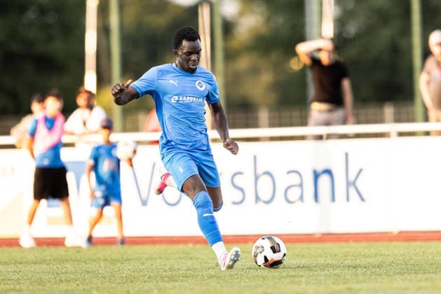 VfB Friedrichshafen vs. SSV Ulm 1846 Fußball, Fussball, Wfv-Pokal, 2. Runde, Zeppelinstadion Friedrichshafen 29.07.26 Freisteller Einzelbild Portrait Porträt Omar Bun Ceesay (VfB Friedrichshafen, 06) VfB Friedrichshafen vs. SSV Ulm 1846 Fußball, Fussball, Wfv-Pokal, 2. Runde, Zeppelinstadion Friedrichshafen 29.07.26 Foto: Lucca Fundel Friedrichshafen Zeppelinstadion Baden-Württemberg Deutschland *** VfB Friedrichshafen vs. SSV Ulm 1846 Soccer, WfV Cup, 2nd Round, Zeppelinstadion Friedrichshafen, July 29, 2026; Cutout, Single Image, Portrait: Omar Bun Ceesay, VfB Friedrichshafen, 06 VfB Friedrichshafen vs. SSV Ulm 1846 Soccer, Football, WFV Cup, Round 2, Zeppelinstadion Friedrichshafen, July 29, 2026 Photo by Lucca Fundel Friedrichshafen Zeppelinstadion Baden-Württemberg Germany