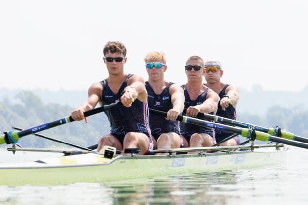 RECORD DATE NOT STATED 31st July 2026; Lake Varese, Varese, Lombardy, Italy; 2026 European Rowing Championships, Day One; Heat; Men& x2019;s Four (M4-); Great Britain AnthonyxBenoit