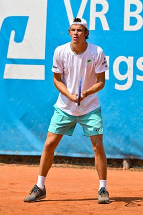 Tennis 1. Bundesliga Herren; TC Augsburg Siebentisch - TK GW Mannheim, 31.07.2026 AUGSBURG, GERMANY - 31. JULY: im Bild Niels McDONALD vom TC GW Mannheim während dem Match der 1. Bundesliga Herren zwischen dem TC Augsburg und dem TK GW Mannheim am 6. Spieltag *** Men s Tennis 1st Bundesliga: TC Augsburg Siebentisch vs. TK GW Mannheim, July 31, 2026, AUGSBURG, GERMANY, July 31. Pictured: Niels McDONALD of TC GW Mannheim during the Men’s 1st Bundesliga match between TC Augsburg and TK GW Mannheim on Match Day 6. Copyright: xBEAUTIFULxSPORTS Goldbergx
