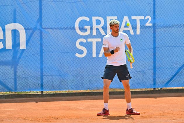 Tennis 1. Bundesliga Herren; TC Augsburg Siebentisch - TK GW Mannheim, 31.07.2026 AUGSBURG, GERMANY - 31. JULY: im Bild Jerome KYM vom TC GW Mannheim während dem Match der 1. Bundesliga Herren zwischen dem TC Augsburg und dem TK GW Mannheim am 6. Spieltag *** Men s Tennis 1st Bundesliga: TC Augsburg Siebentisch vs. TK GW Mannheim, July 31, 2026, AUGSBURG, GERMANY, July 31. Pictured: Jerome KYM of TC GW Mannheim during the Men’s 1st Bundesliga match between TC Augsburg and TK GW Mannheim on Matchday 6. Copyright: xBEAUTIFULxSPORTS Goldbergx