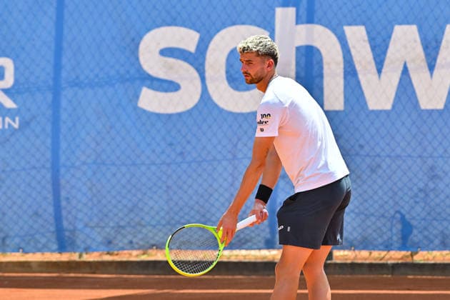 Tennis 1. Bundesliga Herren; TC Augsburg Siebentisch - TK GW Mannheim, 31.07.2026 AUGSBURG, GERMANY - 31. JULY: im Bild Jerome KYM vom TC GW Mannheim während dem Match der 1. Bundesliga Herren zwischen dem TC Augsburg und dem TK GW Mannheim am 6. Spieltag *** Men s Tennis 1st Bundesliga: TC Augsburg Siebentisch vs. TK GW Mannheim, July 31, 2026, AUGSBURG, GERMANY, July 31. Pictured: Jerome KYM of TC GW Mannheim during the Men’s 1st Bundesliga match between TC Augsburg and TK GW Mannheim on Matchday 6. Copyright: xBEAUTIFULxSPORTS Goldbergx