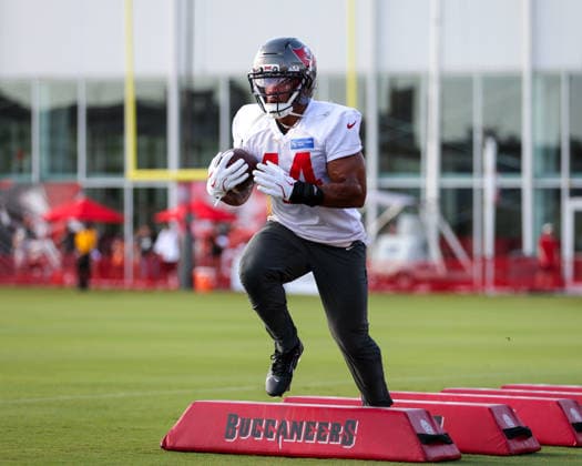 July 31, 2026: Tampa Bay Buccaneers running back Sean Tucker (44) during training camp at AdventHeath Training Center in Tampa, FL. Taylor McFee CSM Tampa USA - ZUMAc04_ 20260731_zma_c04_025 Copyright: xTaylorxMcfeex