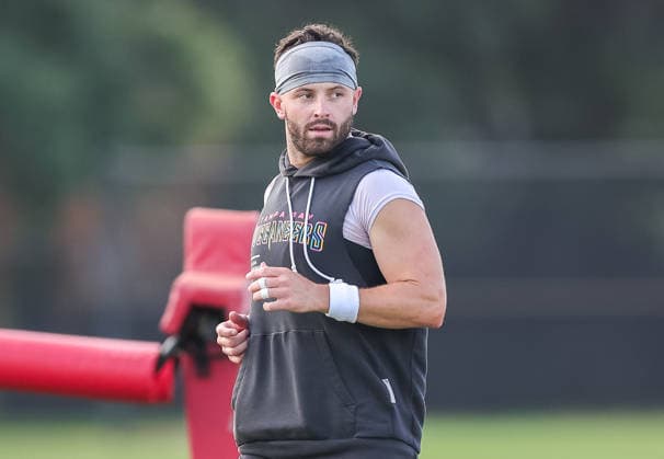 July 31, 2026: Tampa Bay Buccaneers quarterback Baker Mayfield (6) during training camp at AdventHeath Training Center in Tampa, FL. Taylor McFee CSM Tampa USA - ZUMAc04_ 20260731_zma_c04_052 Copyright: xTaylorxMcfeex