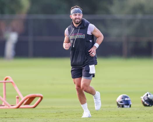 July 31, 2026: Tampa Bay Buccaneers quarterback Baker Mayfield (6) during training camp at AdventHeath Training Center in Tampa, FL. Taylor McFee CSM Tampa USA - ZUMAc04_ 20260731_zma_c04_057 Copyright: xTaylorxMcfeex