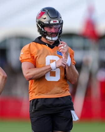 July 31, 2026: Tampa Bay Buccaneers quarterback Baker Mayfield (6) during training camp at AdventHeath Training Center in Tampa, FL. Taylor McFee CSM Tampa USA - ZUMAc04_ 20260731_zma_c04_063 Copyright: xTaylorxMcfeex