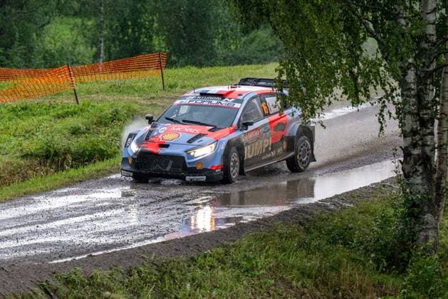 IPA87139511 - Adrien Fourmaux (FRA) and Alexandre Coria (FRA) in a Hyundai i20 N Rally1 from the Hyundai Shell Mobis World Rally Team in action during the FIA WRC, Motorsport Rallye, WM SECTO RALLY FINLAND in Jyväskylä, Finland, July 30–August 2, 2026.  Copyright: xFedericoxManoni IPAxSportx xx 87139511