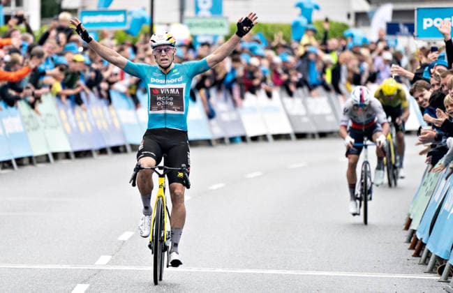 DENMARK PostNord Danmark Rundt - Stage 3 Wout Van Aert, Team Visma Lease a Bike wins Stage 3 of PostNord Danmark Rundt, Friday, July 31, 2026. The stage is 202.9 kilometers long and runs from Fredericia to Vejle. (Photo: Henning Bagger Ritzau Scanpix) , Vejle Denmark *** DENMARK PostNord Danmark Rundt Stage 3 Wout Van Aert of Team Visma Lease a Bike wins Stage 3 of PostNord Danmark Rundt, Friday, July 31, 2026 The stage is 202.9 kilometers long and runs from Fredericia to Vejle Photo: Henning Bagger, Ritzau Scanpix, Vejle, Denmark  Copyright: HenningxBagger HenningxBaggerx spdk20260731-183305-L