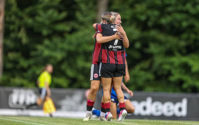 GER, Bad Nauheim, Eintracht Frankfurt vs Racing Strasbourg, Vorbereitung, Fussball, DFB, Spielzeit 2026 2027, Sportplatz Bad Nauheim, Testspiel im Bild: Danique Tolhoek (Eintracht Frankfurt Frauen 22) erzielt das Tor zum 1:0, Jubel, Freude und Emotionen DFB DFL REGULATIONS PROHIBIT ANY USE OF PHOTOGRAPHS AS IMAGE SEQUENCES AND OR QUASI-VIDEO, 31.07.2026 *** GER, Bad Nauheim, Eintracht Frankfurt vs. Racing Strasbourg, Preseason, Soccer, DFB, 2026–2027 Season, Bad Nauheim Sports Field, Friendly Match: Photo by Danique Tolhoek—Eintracht Frankfurt Women’s U-22 scores the 1–0 goal, Celebration, joy, and emotion. DFB and DFL regulations prohibit any use of photographs as image sequences and or quasi-video. July 31, 2026 Copyright: HMBxMedia HendrikxHamelau