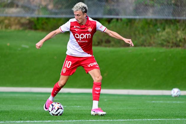 FOOTBALL : AS Monaco VS Cercle Bruges - 31 07 2026 Aleksandr Golovin (ASM) - Pre-season friendly between AS Monaco and Cercle Bruges, on July 31, 2026 at the AS Monaco Performance Center. La TurbieFrance  Copyright: xWilliamxCannarellax