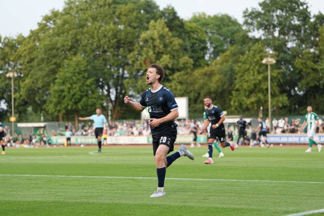 Fußball I Herren I Saison 2026-2027 I Regionalliga Nord I 1. Spieltag I SV Werder Bremen U23 - VfB Oldenburg I 31.07.2026 Tor Marc Schröder (20, VfB Oldenburg) Bremen Stadiongelände Platz 11 Bremen Deutschland *** Soccer I Men s I 2026–2027 Season I Regionalliga Nord I Matchday 1 I SV Werder Bremen U23 vs. VfB Oldenburg I July 31, 2026 Goal by Marc Schröder 20, VfB Oldenburg, Bremen Stadium Grounds, Field 11, Bremen, Germany Copyright: xLobeca JonasxBoningx