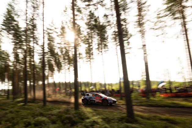 IPA87141803 - Driver Adrien Fourmaux and co-driver Alexandre Coria of the Hyundai Shell Mobis World Rally Team, driving the Hyundai i20 N Rally1,are in second place on the second day of the race during the FIA World Rally Championship WRC, Motorsport Rallye, WM Secto Rally Finland 2026 on June 31, 2026, in Jyväskylä, Finland  Copyright: xLucaxBarsali IPAxSportx xx 87141803