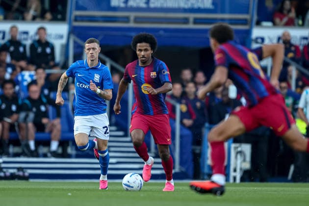 Birmingham City v Barcelona, Pre-Season Friendly Barcelona Karim Adeyemi (14) runs forward with ball during the Pre-Season Friendly match between Birmingham City and Barcelona at the St Andrew s @ Knighthead Park, Birmingham, UK on 31 July 2026. Birmingham St Andrew s @ Knighthead Park West Midlands UK Editorial use only , Copyright: xManjitxNarotrax PSI-24615-0003