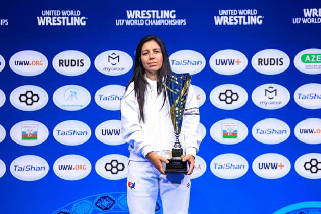 U17, U 17 Wrestling World Championships Podium Team WW - Gold: United States America *** U17 Wrestling World Championships Podium Team WW Gold United States of America Copyright: xUnitedxWorldxWrestlingx xAmirrezx UWW-U17-WC-BAKU-2026