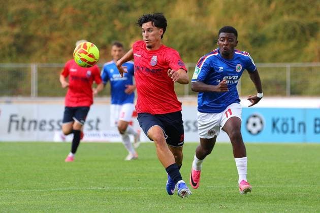 Regionalliga West: Bonner SC - Rot-Weiß Oberhausen ** NUR FÜR REDAKTIONELLE ZWECKE ** EDITORIAL USE ONLY **<p>Marcel Damaschek, Burinyuy Nyuydine Bonner SC - RWO Ort: Bonn, Sportpark Nord Datum: 31.07.2026 Deutschland NRW Bonn Copyright: MichaxKorb *** Regionalliga West Bonner SC Rot Weiß Oberhausen ** FOR EDITORIAL USE ONLY ** EDITORIAL USE ONLY ** p Marcel Damaschek, Burinyuy Nyuydine Bonner SC RWO Location: Bonn, Sportpark Nord Date: July 31, 2026 Germany, North Rhine-Westphalia, Bonn Copyright MichaxKorb Copyright: MichaxKorb doc86yk96evpk21eg4q31yp8 ,EDITORIAL USE ONLY
