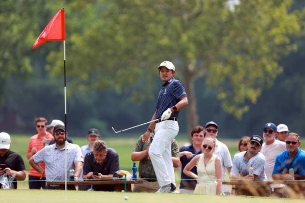 U.S. Senior Open Championship DETROIT, MICHIGAN - JULY 31: Takumi Kanaya of Hiroshima, Japan reacts to his putt on the 10th green during the second round of the Rocket Classic 2026 at the Detroit Golf Club in Detroit, Michigan, USA, July 31, 2026. Detoit Michian United States  Copyright: xAmyxLemusx originalFilename:lemus-ussenior260731_npYE3.jpg