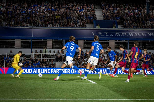 RECORD DATE NOT STATED 31st July 2026; St Andrews, Birmingham, West Midlands, England; Friendly Football, Birmingham City versus Barcelona; Jhon Solis of Birmingham City scores in the 68th minute to make the score 2-2 GodfreyxPitt