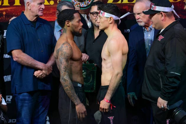 July 31, 2026, Las Vegas, Nevada, USA: LAMONT ROACH (L) and WILLIAM ZEPEDA (R) both scaled at 134.6 lbs for the championship belt tomorrow nightÃ¢â‚¬â ¢s Golden Boy promotion at the Virgin Hotel in Las Vegas. Las Vegas USA - ZUMAo117 20260731_zsp_o117_002 Copyright: xMikaelxOnax