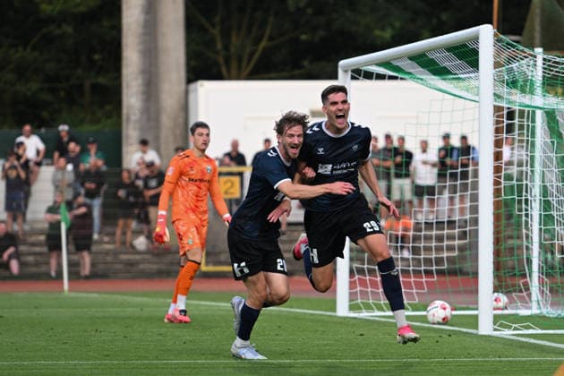31.07.2026, GER, Fussball, Regionalliga Nord, 1.Spieltag, Saison 2026 2027, Bremen, Platz 11, SV Werder Bremen II U23 vs VfB Oldenburg, die beiden Torschützen zum 0 zu 3 Sieg Marc SCHRÖDER SCHROEDER ( VfB Oldenburg 20) (0:2)) und Mats FACKLAM( VfB Oldenburg 29 ) (0:1 & 0:3) Bremen Platz 11 Bremen Deutschland *** July 31, 2026, GER, Soccer, Regionalliga Nord, Matchday 1, 2026–2027 Season, Bremen, Field 11, SV Werder Bremen II U23 vs. VfB Oldenburg, the two goal scorers in the 0–3 victory: Marc SCHRÖDER SCHROEDER (VfB Oldenburg, 20, 0, 2) and Mats FACKLAM (VfB Oldenburg, 29, 0, 1, 0, 3); Bremen, 11th place; Bremen, Germany Copyright: xnordphotoxGmbHx xRojahnx