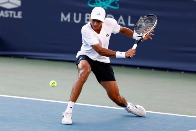 Washington DC Open tennis tounament Rafael Jodar of Spain in action against Lorenzo Musetti of Italy during their quarter-final match at the Washington DC Open tennis tournament, in Washington, DC, USA, 31 July 2026. WASHINGTON DC UNITED STATES  Copyright: xWILLxOLIVERx