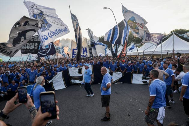 100th anniversary of SSC Napoli SSC Napoli s organized ultras base celebrates the 100th anniversary of the club s founding ABP19515 Copyright: xAntonioxBalascox