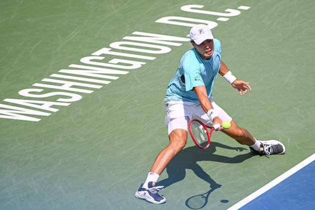 July 31, 2026, Washington, D.C, U.S: BRANDON NAKASHIMA hits a forehand during his match against Alex de Minaur at the Rock Creek Tennis Center. Tennis 2026 - Mubadala Open  - ZUMAg196 20260731_zap_g196_028 Copyright: xKylexGustafsonx