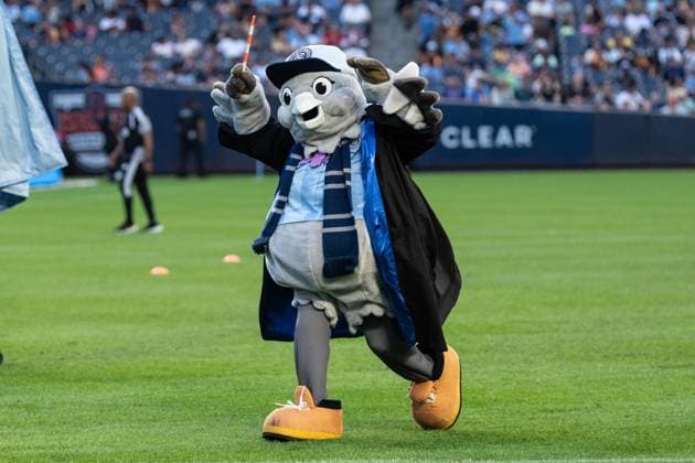July 31, 2026, Bronx, New York, USA: NYCFC mascot Sky walks on the pitch before Regular Season game between NYCFC and Toronto FC at Yankee stadium in New York, NY on July 31, 2026. Game ended in draw 1 - 1. Bronx USA - ZUMAr339 20260731_znp_r339_025 Copyright: xLevxRadinx