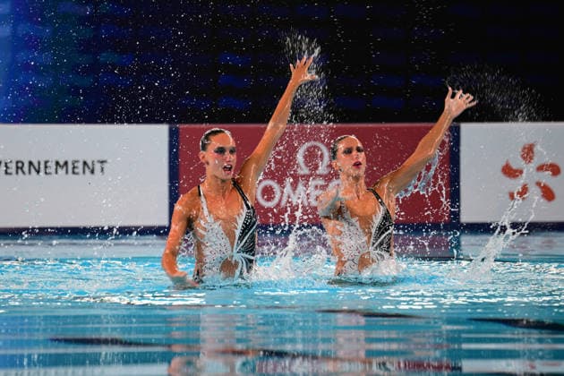 European Swimming Championships 2026 - synchronized swimming, Synchronschwimmen Duet - Saint Denis Enrica Piccoli and Lucrezia Ruggiero from Italy during the European Swimming Championships synchronized swimming duet at the Aquatic Olympic Center in Saint Denis, near Paris, Frannce on July 31, 2026. Photo by Tomas Stevens ABACAPRESS.COM Saint-Denis France  Copyright: xStevensxTomas ABACAx
