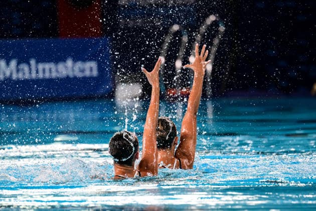 European Swimming Championships 2026 - synchronized swimming, Synchronschwimmen Duet - Saint Denis Enrica Piccoli and Lucrezia Ruggiero from Italy during the European Swimming Championships synchronized swimming duet at the Aquatic Olympic Center in Saint Denis, near Paris, Frannce on July 31, 2026. Photo by Tomas Stevens ABACAPRESS.COM Saint-Denis France  Copyright: xStevensxTomas ABACAx