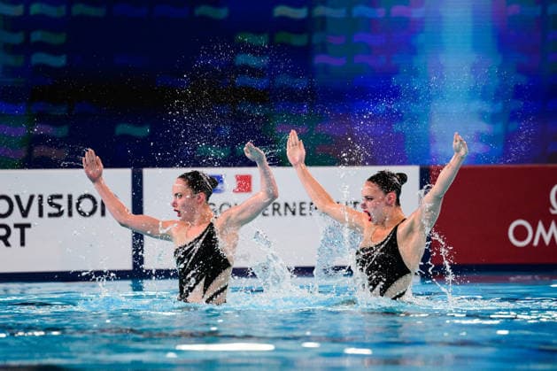 European Swimming Championships 2026 - synchronized swimming, Synchronschwimmen Duet - Saint Denis Selin Hurmeric and Ece Ungor from Turkey during the European Swimming Championships synchronized swimming duet at the Aquatic Olympic Center in Saint Denis, near Paris, Frannce on July 31, 2026. Photo by Tomas Stevens ABACAPRESS.COM Saint-Denis France  Copyright: xStevensxTomas ABACAx