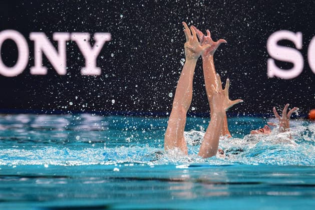 European Swimming Championships 2026 - synchronized swimming, Synchronschwimmen Duet - Saint Denis Lilou Lluis Valette and Iris Tio Casas from Spain during the European Swimming Championships synchronized swimming duet at the Aquatic Olympic Center in Saint Denis, near Paris, Frannce on July 31, 2026. Photo by Tomas Stevens ABACAPRESS.COM Saint-Denis France  Copyright: xStevensxTomas ABACAx
