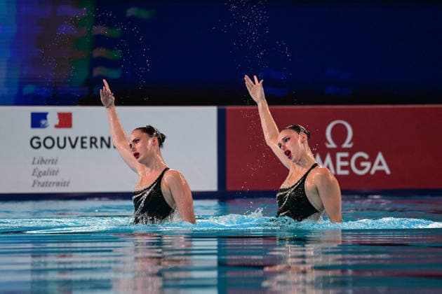 European Swimming Championships 2026 - synchronized swimming, Synchronschwimmen Duet - Saint Denis Selin Hurmeric and Ece Ungor from Turkey during the European Swimming Championships synchronized swimming duet at the Aquatic Olympic Center in Saint Denis, near Paris, Frannce on July 31, 2026. Photo by Tomas Stevens ABACAPRESS.COM Saint-Denis France  Copyright: xStevensxTomas ABACAx