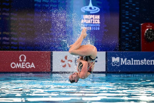 European Swimming Championships 2026 - synchronized swimming, Synchronschwimmen Duet - Saint Denis Kate Shorten and Isabelle Thorpe from Great Britain during the European Swimming Championships synchronized swimming duet at the Aquatic Olympic Center in Saint Denis, near Paris, Frannce on July 31, 2026. Photo by Tomas Stevens ABACAPRESS.COM Saint-Denis France  Copyright: xStevensxTomas ABACAx