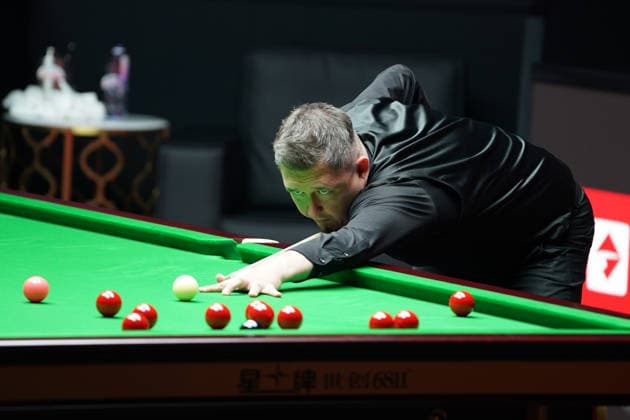 SHANGHAI, CHINA - AUGUST 01: Kyren Wilson of England plays a shot in the Semifinal match against Zhao Xintong of China on Day 6 of the 2026 Snooker Shanghai Masters at Luwan Gymnasium on August 1, 2026 in Shanghai, China.  Copyright: xTaixChengzhex 111657560828