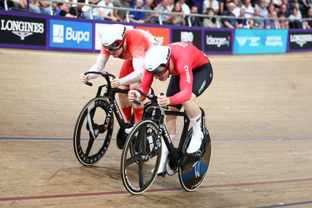 Glasgow 2026 Commonwealth Games Picture by Alex Whitehead SWpix.com - 01 08 2026 - Glasgow 2026 Commonwealth Games - Track cycling, Rad, Radsport, Bahnrad, Bahn and Para Track Cycling - Sir Chris Hoy Velodrome, Glasgow, Scotland - Men s Sprint 1 8 Finals - Harry Ledingham-Horn of England, Ioan Hepburn of Wales Glasgow Sir Chris Hoy Velodrome Scotland Copyright: x xSWpix.comx(t axPhotographyxHubxLtd)xAlexxWhitehead SWpix.comx SWP-3030-16977