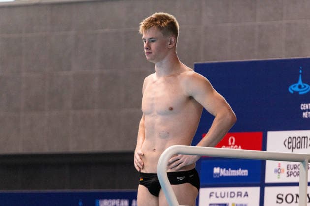 SWIMMING - EAC 2026 PARIS,FRANCE,01.AUG.26 - SWIMMING - European Aquatics Championships Paris 2026, diving, 1m springboard, men. Image shows Jonathan Schauer (GER).  GEPAxpictures xPhilippxBrem
