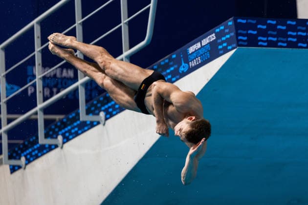 SWIMMING - EAC 2026 PARIS,FRANCE,01.AUG.26 - SWIMMING - European Aquatics Championships Paris 2026, diving, 1m springboard, men. Image shows Moritz Wesemann (GER).  GEPAxpictures xPhilippxBrem