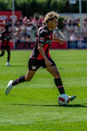 Testspiel Bayer 04 Leverkusen - Rot-Weiss Essen, am 01.08.2026, Ulrich-Haberland-Stadion, Leverkusen. Montrell Culbreath (Bayer 04 Leverkusen 42), ; Testspiel Bayer 04 Leverkusen - Rot-Weiss Essen, am 01.08.2026, Ulrich-Haberland-Stadion, Leverkusen. *** Friendly Match: Bayer 04 Leverkusen vs. Rot Weiss Essen, on August 1, 2026, Ulrich Haberland Stadium, Leverkusen Montrell Culbreath Bayer 04 Leverkusen 42, Friendly Match: Bayer 04 Leverkusen vs. Rot Weiss Essen, August 1, 2026, Ulrich Haberland Stadium, Leverkusen Copyright: xBEAUTIFULxSPORTS Erlhofx