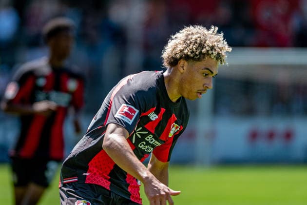 Testspiel Bayer 04 Leverkusen - Rot-Weiss Essen, am 01.08.2026, Ulrich-Haberland-Stadion, Leverkusen. Montrell Culbreath (Bayer 04 Leverkusen 42), ; Testspiel Bayer 04 Leverkusen - Rot-Weiss Essen, am 01.08.2026, Ulrich-Haberland-Stadion, Leverkusen. *** Friendly Match: Bayer 04 Leverkusen vs. Rot Weiss Essen, on August 1, 2026, Ulrich Haberland Stadium, Leverkusen Montrell Culbreath Bayer 04 Leverkusen 42, Friendly Match: Bayer 04 Leverkusen vs. Rot Weiss Essen, August 1, 2026, Ulrich Haberland Stadium, Leverkusen Copyright: xBEAUTIFULxSPORTS Erlhofx